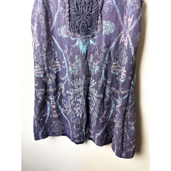 Free People Maribelle Lace Detail Sleeveless Mini Dress Blue Small Womens - Picture 3 of 13